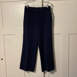 JONES NEW YORK Navy Signature Dress Pants Sz 8 w/ stretch, zip & button closure